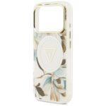 Coque Guess IML Metal Glitter Flowers Triangle MagSafe pour iPhone 17 Pro - White – Image 5