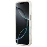 Coque Guess IML Metal Glitter Flowers Triangle MagSafe pour iPhone 17 Pro - White – Image 3