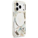 Coque Guess IML Metal Glitter Flowers Triangle MagSafe pour iPhone 17 Pro Max - White – Image 3