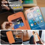Étui portefeuille Techsuit SmartMag Book Case pour iPhone 17 Pro - Orange – Image 5