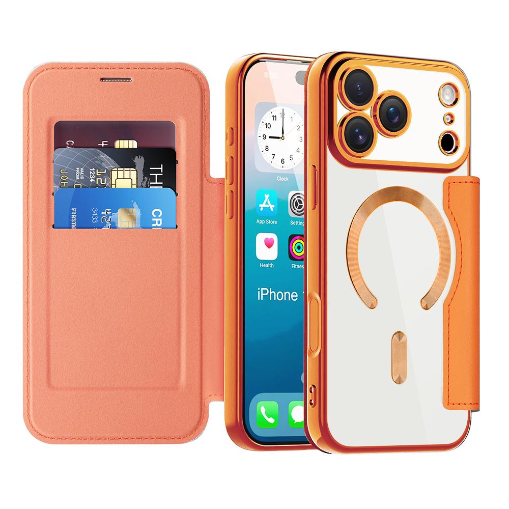 2680825 Étui portefeuille Techsuit SmartMag Book Case pour iPhone 17 Pro - Orange – Image 1