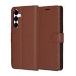 Étui portefeuille Techsuit Leather Folio pour Samsung Galaxy S25 FE - Brown