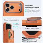 Coque renforcée ESR Cyber Armor Kickstand MagSafe pour iPhone 17 Pro Max - Orange – Image 5