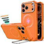 Coque renforcée ESR Cyber Armor Kickstand MagSafe pour iPhone 17 Pro Max - Orange
