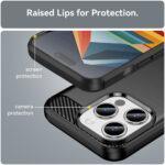Coque Techsuit Carbon Silicone pour iPhone 15 Pro Max - Black – Image 5