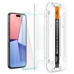 Lot de 2 protections d'écran Spigen Glas.tR EZ-FIT pour iPhone 15 Pro Max - Clear – Image 6