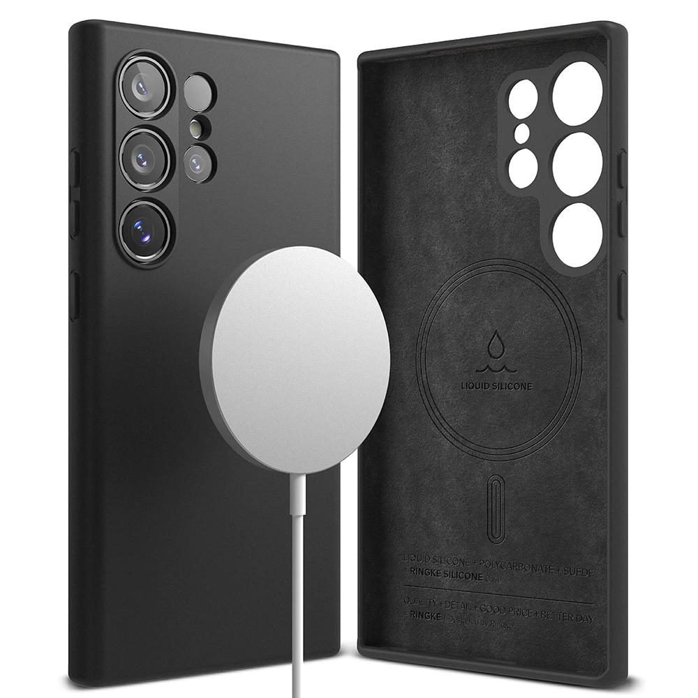 801415 Coque Ringke Silicone Magnetic MagSafe pour Samsung Galaxy S24 Ultra - Black – Image 1