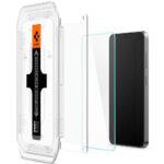 Lot de 2 protections d'écran Spigen Glas.tR EZ-FIT pour Samsung Galaxy S24 Plus / S25 Plus - Clear – Image 5