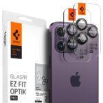 Lot de 2 protections d'objectif Spigen Optik.tR EZ Fit Pro Camera Glass pour iPhone 14 Pro / 14 Pro Max / 15 Pro / 15 Pro Max / 16 Pro / 16 Pro Max / 17 Pro / 17 Pro Max - Black