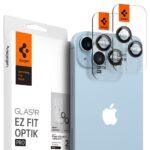 Lot de 2 protections d'objectif Spigen Optik.tR EZ Fit Pro Camera Glass pour iPhone 14 / iPhone 14 Plus - Black