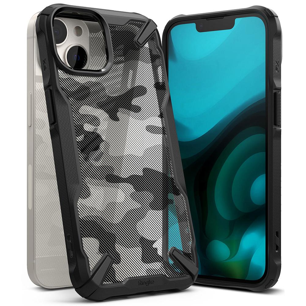 98271 Coque Ringke Fusion X Design pour iPhone 14 Plus - Camo Black – Image 1
