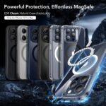 Coque MagSafe ESR Classic Hybrid HaloLock pour iPhone 15 Pro Max - Clear Dark Blue – Image 2