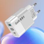 Chargeur secteur Techsuit (CHPD131) GaN, USB, Type-C, Charge rapide, 65W   - White – Image 4