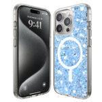 Coque Techsuit Sparkly Glitter MagSafe pour iPhone 15 Pro Max - Blue