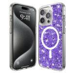 Coque Techsuit Sparkly Glitter MagSafe pour iPhone 15 Pro - Purple
