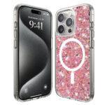 Coque Techsuit Sparkly Glitter MagSafe pour iPhone 15 Pro - Pink