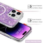 Coque Techsuit Sparkly Glitter MagSafe pour iPhone 15 Plus - Magenta – Image 2