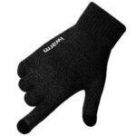 Gants pour écran tactile iWarm (ST0005) double couche en velours/acrylique, taille 21 cm   - Black – Image 5