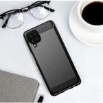 Coque Techsuit Carbon Silicone pour Samsung Galaxy A12 / A12 Nacho - Black – Image 2