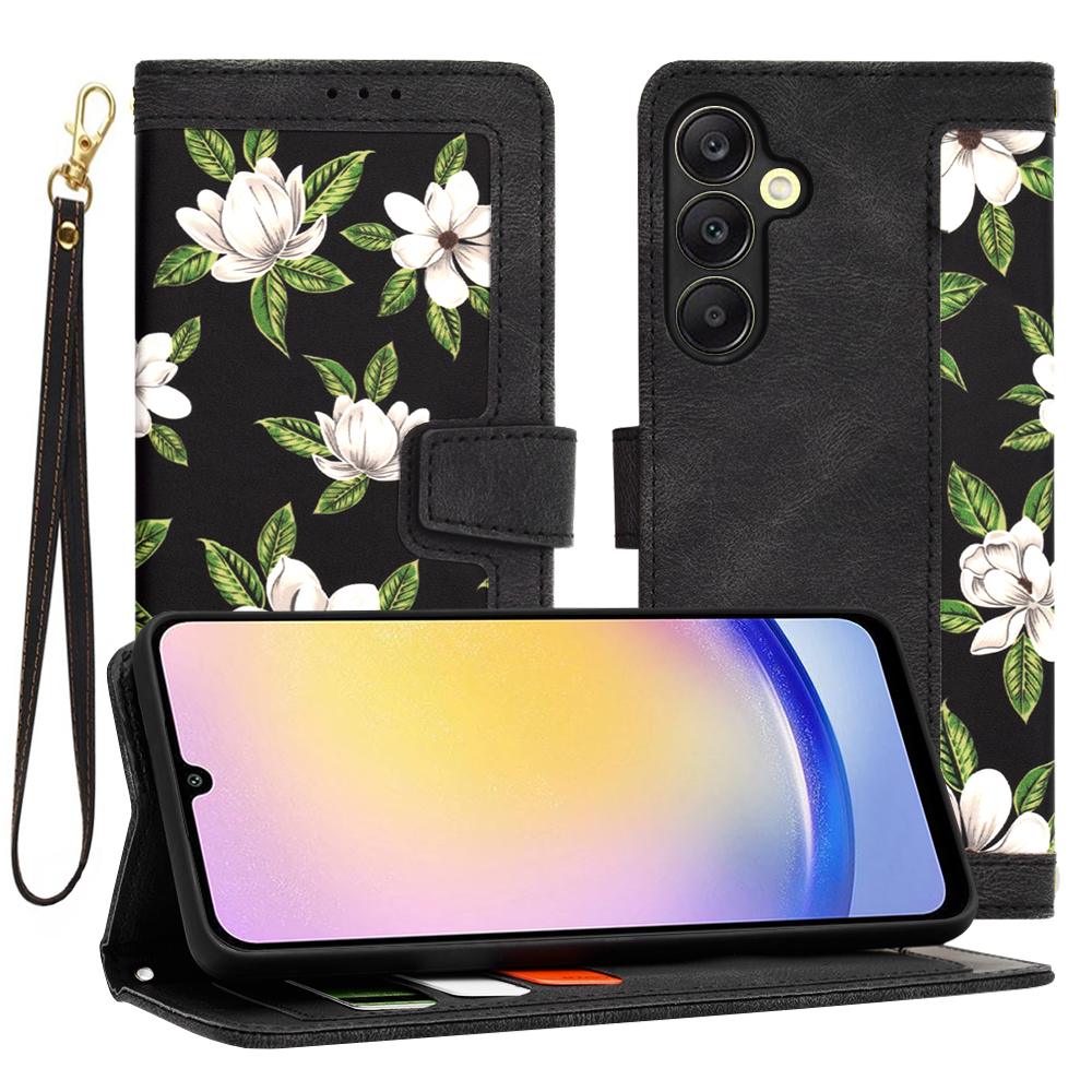 1405411 Étui portefeuille Techsuit FlipCraft pour Samsung Galaxy A25 - Flowers of the Dawn – Image 1