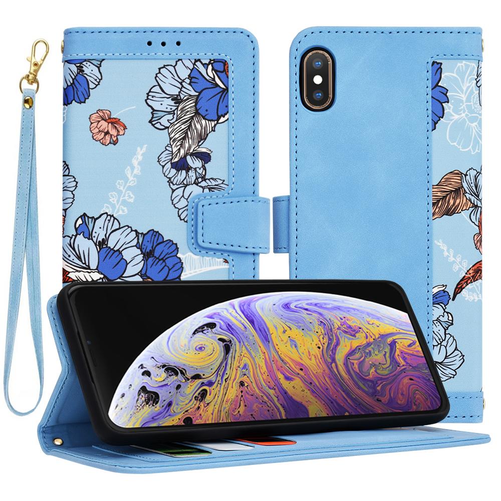 1421713 Étui portefeuille Techsuit FlipCraft pour iPhone XS Max - Vibrant Blue – Image 1