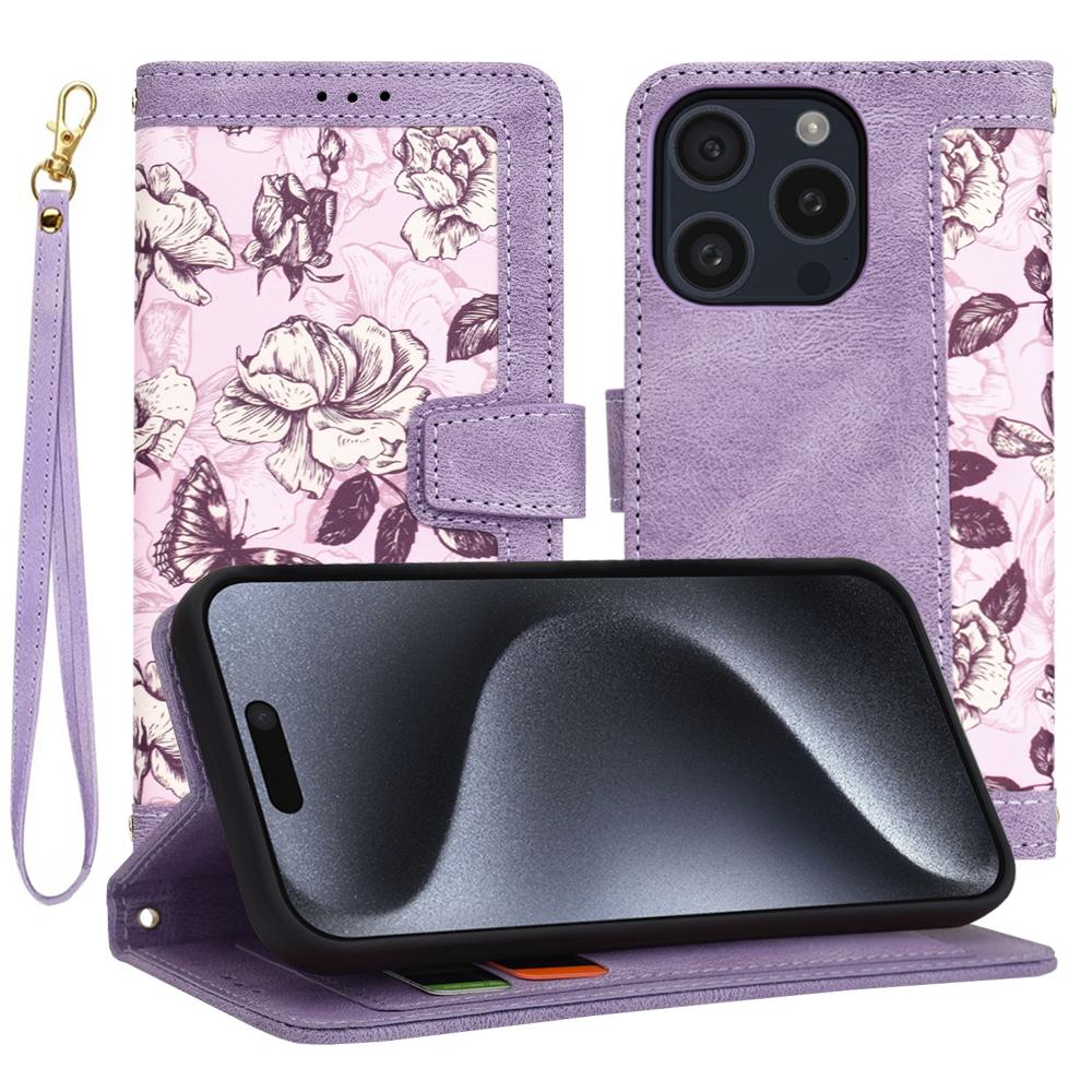 1427407 Étui portefeuille Techsuit FlipCraft pour iPhone 15 Pro - Mysterious Purple – Image 1