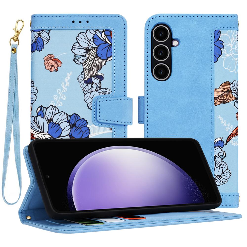 1437139 Étui portefeuille Techsuit FlipCraft pour Samsung Galaxy S23 FE - Vibrant Blue – Image 1