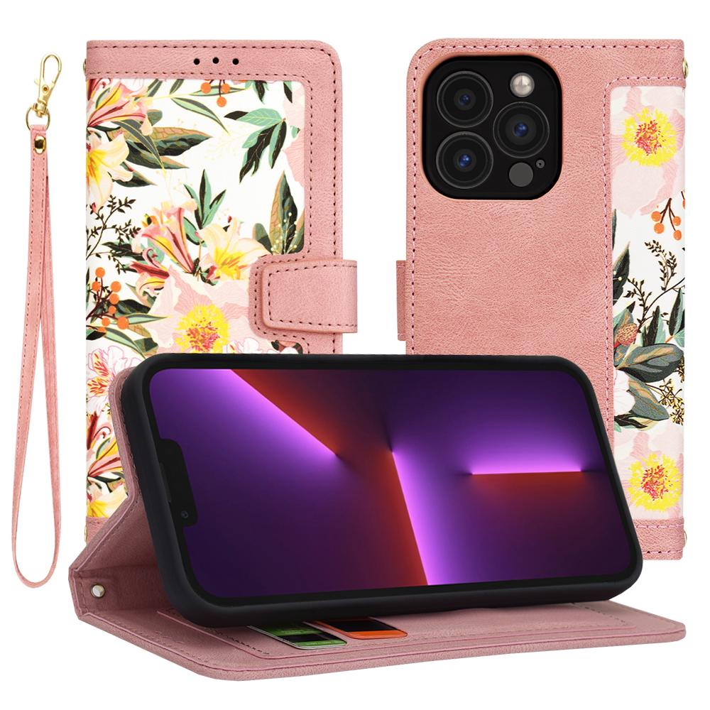 1453945 Étui portefeuille Techsuit FlipCraft pour iPhone 13 Pro - Sweetheart Pink – Image 1