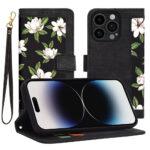 Étui portefeuille Techsuit FlipCraft pour iPhone 14 Pro - Flowers of the Dawn
