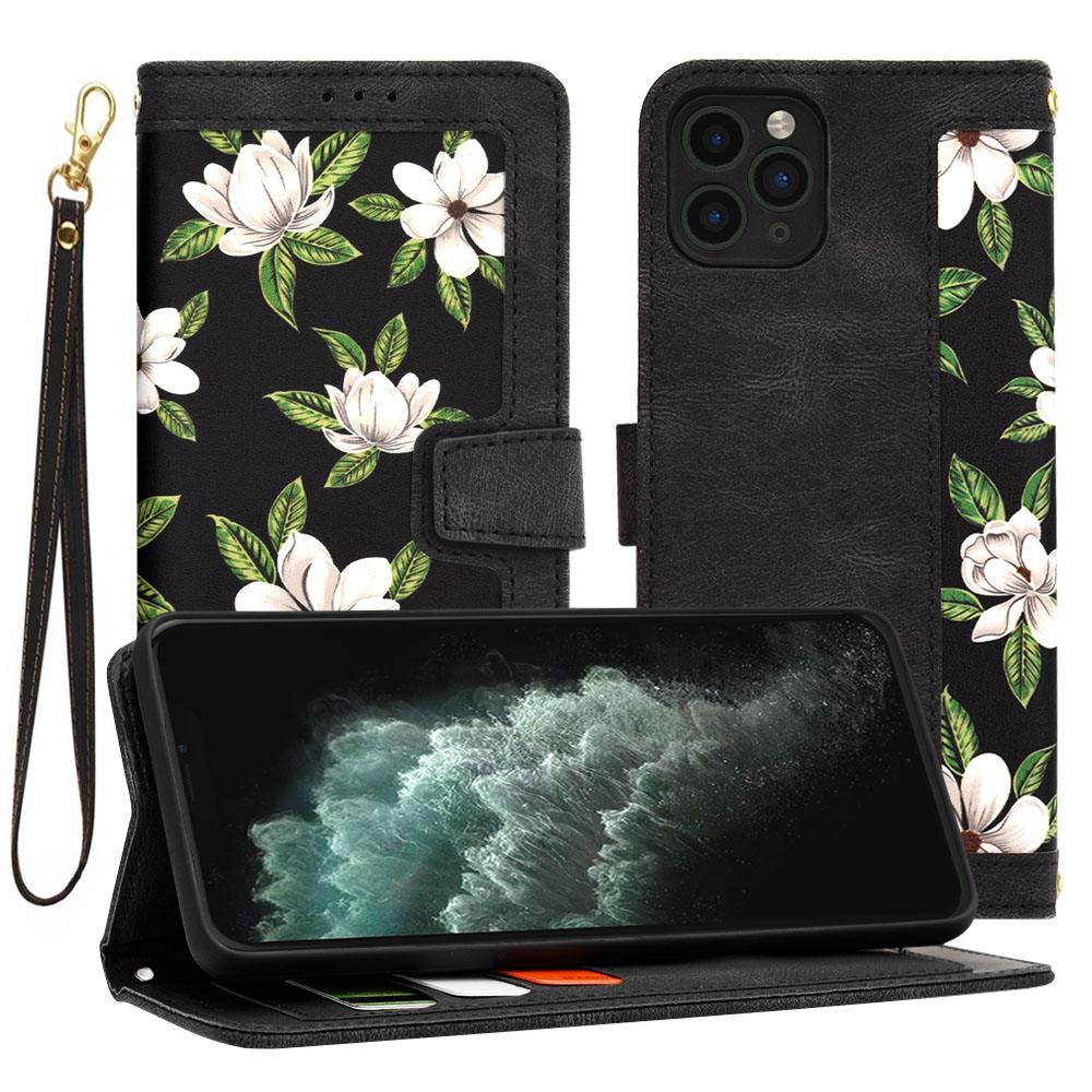 1456897 Étui portefeuille Techsuit FlipCraft pour iPhone 11 Pro Max - Flowers of the Dawn – Image 1