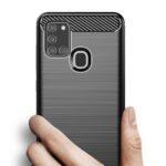 Coque Techsuit Carbon Silicone pour Samsung Galaxy A21s - Black – Image 4