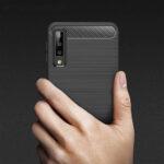 Coque Techsuit Carbon Silicone pour Samsung Galaxy A7 2018 - Black – Image 3