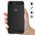 Coque Techsuit Carbon Silicone pour iPhone 8 Plus - Black – Image 2