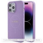 Coque Guess Saffiano MagSafe pour iPhone 16 - Purple