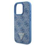 Coque Guess Leather Metal Logo Strass Crossbody avec cordon pour iPhone 16 Pro Max - Blue – Image 5