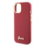 Coque Guess Silicone Logo Strass 4G pour iPhone 15 - Red – Image 5