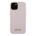 Coque Guess Silicone Logo Strass 4G pour iPhone 15 - Light Pink – Image 2