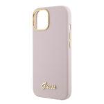 Coque Guess Silicone Logo Strass 4G pour iPhone 15 - Light Pink – Image 5
