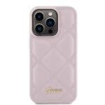 Coque Guess Quilted Metal Logo pour iPhone 15 Pro - Pink – Image 2