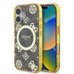 Coque Guess IML Peony On 4G Background MagSafe pour iPhone 16 - Brown