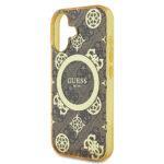 Coque Guess IML Peony On 4G Background MagSafe pour iPhone 16 - Brown – Image 4