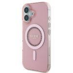 Coque Guess IML Rhinestones MagSafe pour iPhone 16 - Pink – Image 3