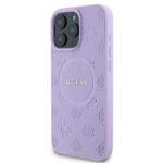 Coque Guess Saffiano Peony Classic Logo MagSafe pour iPhone 16 Pro Max - Purple – Image 3