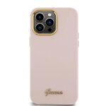 Coque Guess Silicone Logo Strass 4G pour iPhone 15 Pro - Light Pink – Image 3
