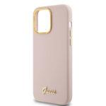Coque Guess Silicone Logo Strass 4G pour iPhone 15 Pro - Light Pink – Image 5