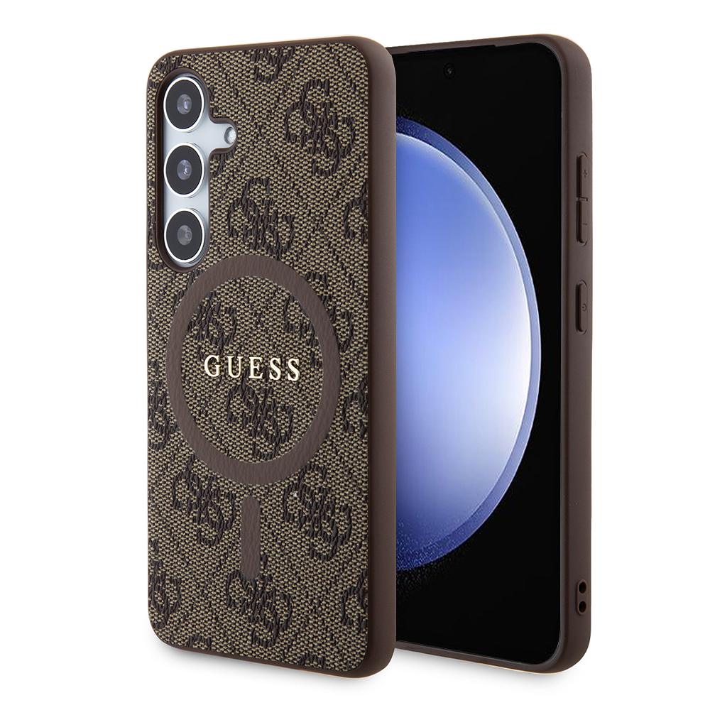 1587985 Coque Guess 4G Collection Leather MagSafe pour Samsung Galaxy S24 Plus - Brown – Image 1