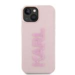 Coque Karl Lagerfeld 3D Design pour iPhone 15 - Pink Rubber Glitter Logo – Image 2