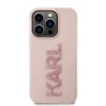 Coque Karl Lagerfeld 3D Design pour iPhone 15 Pro - Pink Rubber Glitter Logo – Image 3