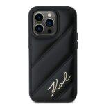 Coque Karl Lagerfeld Diagonal Quilted Script pour iPhone 14 Pro Max - Black – Image 3