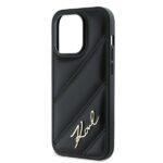 Coque Karl Lagerfeld Diagonal Quilted Script pour iPhone 14 Pro Max - Black – Image 2